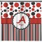 Red & Black Dots & Stripes Shower Curtain (Personalized) (Non-Approval)