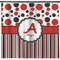 Red & Black Dots & Stripes Shower Curtain - Custom Size (Personalized)