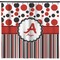 Red & Black Dots & Stripes Shower Curtain (Personalized)