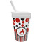 Red & Black Dots & Stripes Sippy Cup with Straw (Personalized)