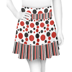 Red & Black Dots & Stripes Skater Skirt - 2X Large