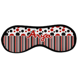 Red & Black Dots & Stripes Sleeping Eye Masks - Large (Personalized)