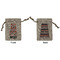 Red & Black Dots & Stripes Small Burlap Gift Bag - Front & Back (Personalized)