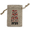 Red & Black Dots & Stripes Small Burlap Gift Bag - Front