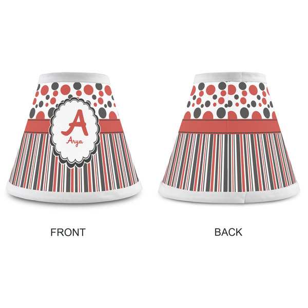 Red & Black Dots & Stripes Small Chandelier Lamp - Approval