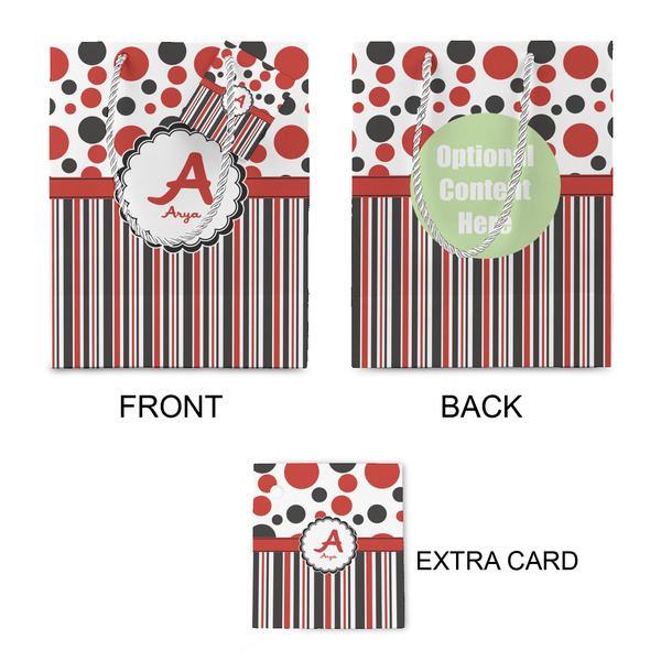 Red & Black Dots & Stripes Small Gift Bag - Approval