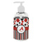 Red & Black Dots & Stripes Plastic Soap / Lotion Dispenser (8 oz - Small - White) (Personalized)