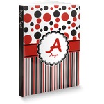 Red & Black Dots & Stripes Softbound Notebook - 5.75" x 8" (Personalized)