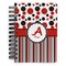 Red & Black Dots & Stripes Spiral Journal Small - Front View