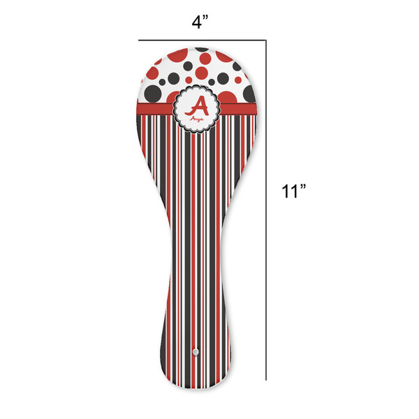 Red & Black Dots & Stripes Spoon Rest Trivet - APPROVAL