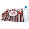 Red & Black Dots & Stripes Sports Towel Folded with Water Bottle
