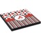 Red & Black Dots & Stripes Square Table Top (Angle Shot)