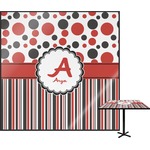 Red & Black Dots & Stripes Square Table Top (Personalized)