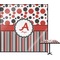Red & Black Dots & Stripes Square Table Top (Personalized)