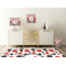 Red & Black Dots & Stripes Square Wall Decal Wooden Desk