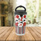 Red & Black Dots & Stripes Stainless Steel Travel Cup Lifestyle