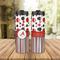 Red & Black Dots & Stripes Stainless Steel Tumbler - Lifestyle