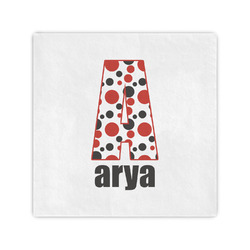 Red & Black Dots & Stripes Cocktail Napkins (Personalized)