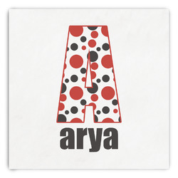 Red & Black Dots & Stripes Paper Dinner Napkins (Personalized)