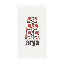 Red & Black Dots & Stripes Guest Towels - Full Color - Standard (Personalized)