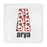 Red & Black Dots & Stripes Decorative Paper Napkins (Personalized)