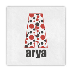 Red & Black Dots & Stripes Decorative Paper Napkins (Personalized)
