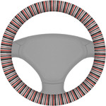 Red & Black Dots & Stripes Steering Wheel Cover (Personalized)