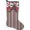 Red & Black Dots & Stripes Holiday Stocking - Neoprene (Personalized)