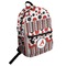 Red & Black Dots & Stripes Student Backpack Front