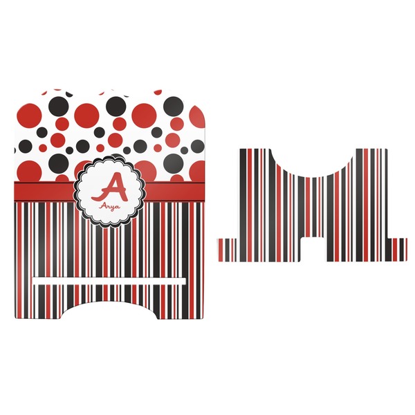 Red & Black Dots & Stripes Stylized Tablet Stand - Apvl
