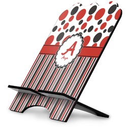 Red & Black Dots & Stripes Stylized Tablet Stand (Personalized)