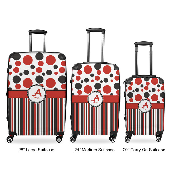 Red & Black Dots & Stripes Suitcase Set 1 - APPROVAL