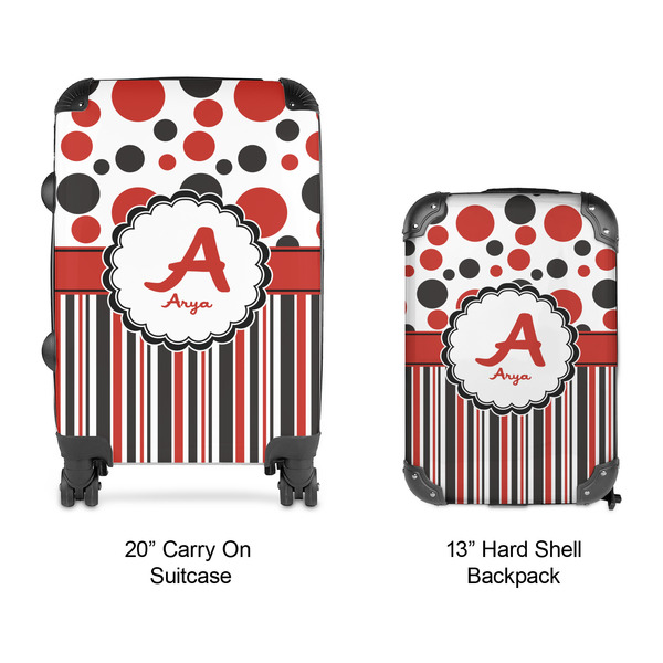 Red & Black Dots & Stripes Suitcase Set 4 - APPROVAL