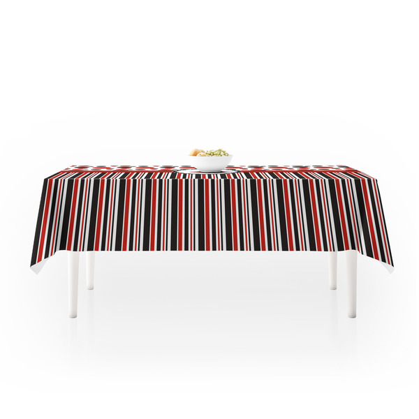 Red & Black Dots & Stripes Tablecloths (58"x102") - MAIN
