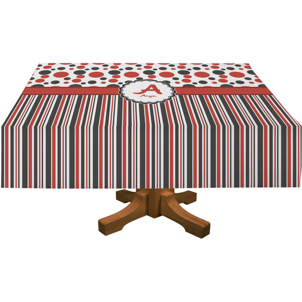 Red & Black Dots & Stripes Tablecloths (Personalized)