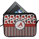 Red & Black Dots & Stripes Tablet Case / Sleeve (Personalized)