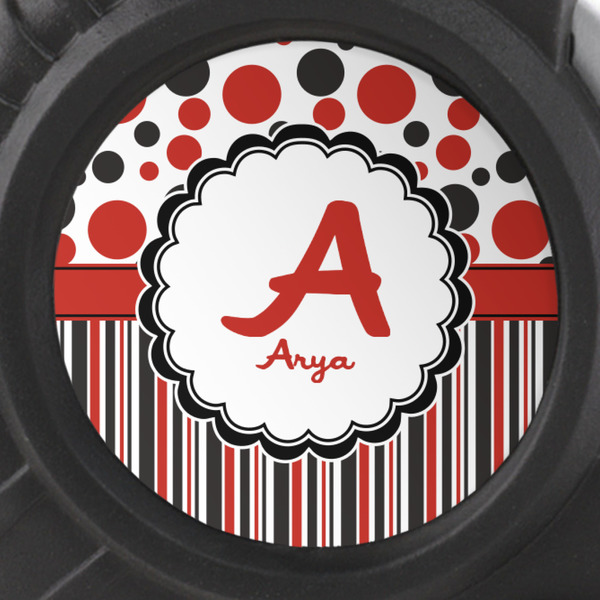 Red & Black Dots & Stripes Tape Measure - 25ft - detail