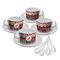 Red & Black Dots & Stripes Tea Cup - Set of 4 (Personalized)
