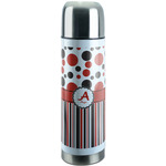 Red & Black Dots & Stripes Stainless Steel Thermos (Personalized)