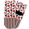 Red & Black Dots & Stripes Toddler Ankle Socks - Single Pair - Front and Back