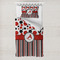 Red & Black Dots & Stripes Toddler Bedding w/ Name and Initial
