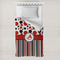 Red & Black Dots & Stripes Toddler Duvet Cover w/ Name and Initial