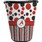 Red & Black Dots & Stripes Waste Basket (Black)