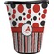 Red & Black Dots & Stripes Waste Basket - Single Sided (Black) (Personalized)