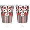 Red & Black Dots & Stripes Trash Can White - Front and Back - Apvl