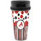 Red & Black Dots & Stripes Travel Mug (Personalized)