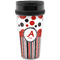 Red & Black Dots & Stripes Acrylic Travel Mug without Handle (Personalized)