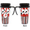 Red & Black Dots & Stripes Travel Mug with Black Handle - Approval