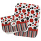 Red & Black Dots & Stripes Two Rectangle Burp Cloths - Open & Folded