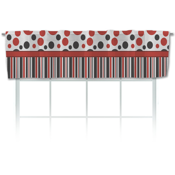 Custom Red & Black Dots & Stripes Valance